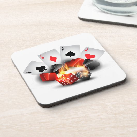 Poker Casino White Untersetzer (Linke Seite)