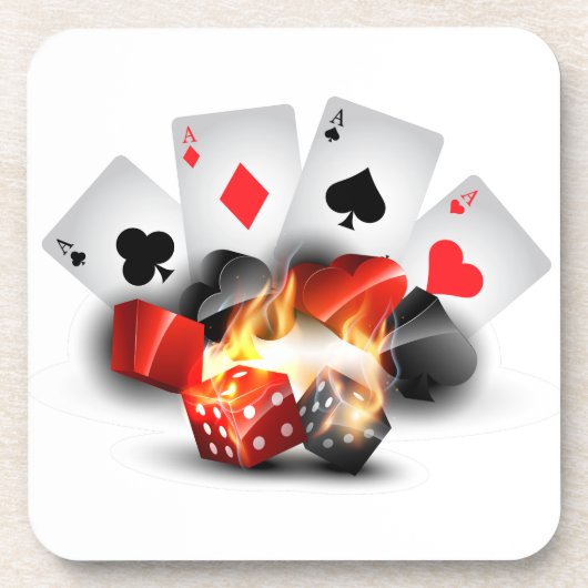 Poker Casino White Untersetzer (Vorderseite)