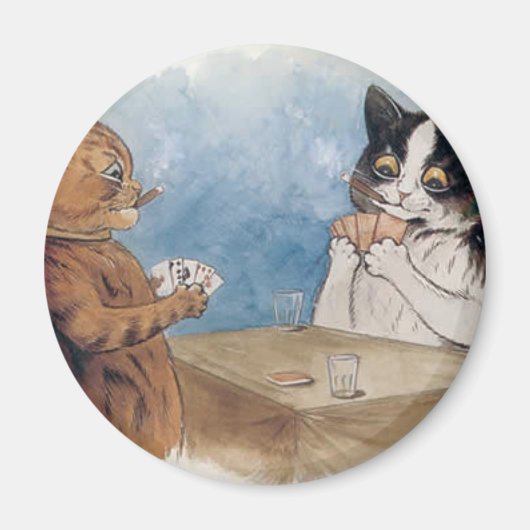 Poker Cats Artwork von Louis Wain Magnet (Vorne)