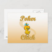 Poker Chick Postkarte (Vorne/Hinten)