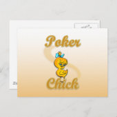 Poker Chick Postkarte (Vorne/Hinten)
