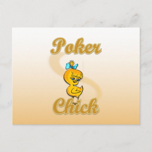 Poker Chick Postkarte (Vorderseite)