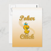Poker Chick Postkarte (Vorne/Hinten)