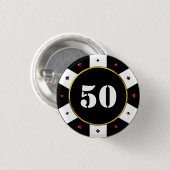Poker Chip 50. Geburtstagsparty Button (Vorne & Hinten)