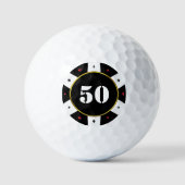 Poker Chip 50. Geburtstagsparty Golfball (Vorderseite)