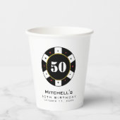 Poker Chip 50. Geburtstagsparty Pappbecher (Vorderseite)