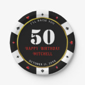Poker Chip 50. Geburtstagsparty Pappteller (Vorderseite)