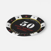 Poker Chip 50. Geburtstagsparty Pappteller (Schrägansicht)