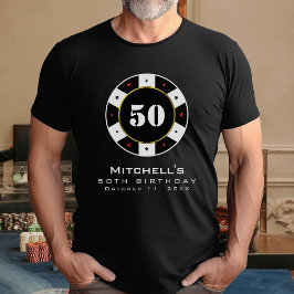 Poker Chip 50. Geburtstagsparty Schwarzer T - Shir T-Shirt