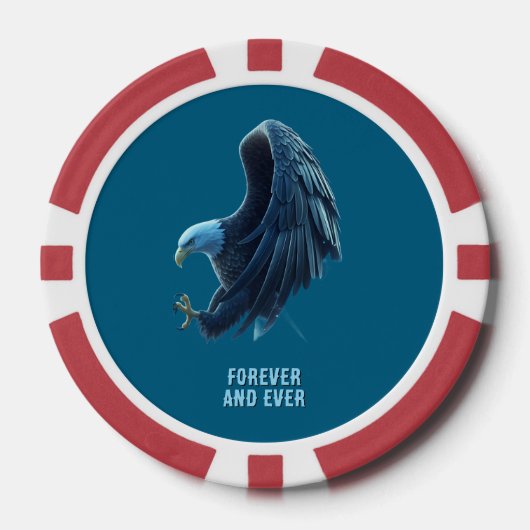 Poker Chip Bald Eagle Heart Forever Custom 2 (Vorderseite)