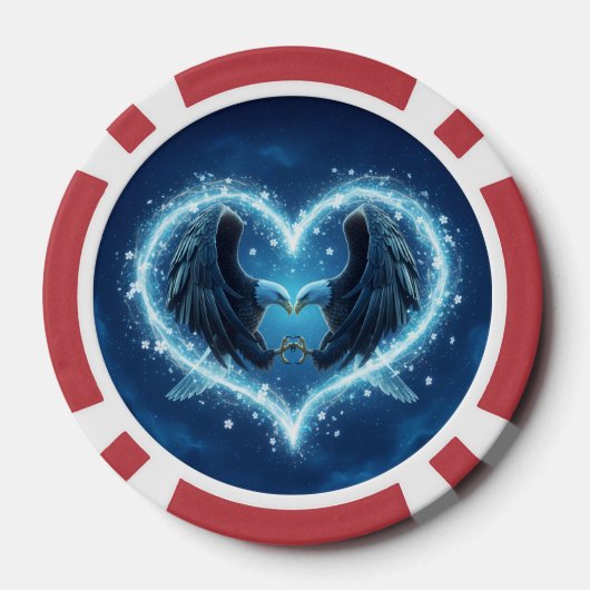 Poker Chip Bald Eagle Heart Forever Custom 2 (Rückseite)