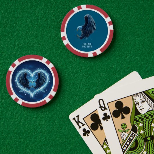 Poker Chip Bald Eagle Heart Forever Custom 2 (Pokertisch (doppelt))