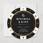 Poker Chip bei Hochzeit Einladung (Vorderseite)