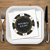 Poker Chip bei Hochzeit Serviette