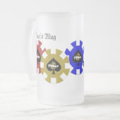 Poker-Chip-Bier-Tasse Mattglas Bierglas (Vorderseite Links)