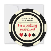 Poker Chip Black Off White Las Vegas Wedding