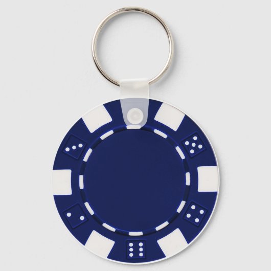Poker-Chip blau Schlüsselanhänger (Vorderseite)