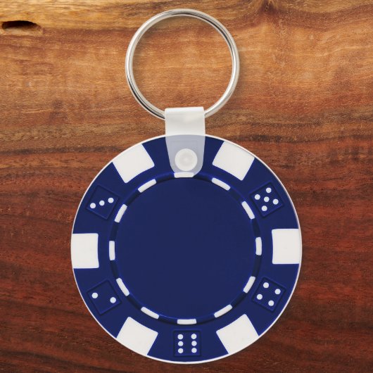 Poker-Chip blau Schlüsselanhänger (Vorderseite)
