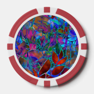Poker-Chip-Blumen-Abschirmglas Pokerchips