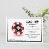 Poker Chip Casino Party Einladung (Stehend Vorderseite)