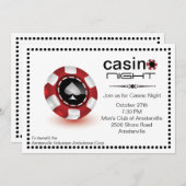 Poker Chip Casino Party Einladung (Vorne/Hinten)