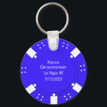 Poker Chip Casino Themenwelt Gastgeschenk Hochzeit Schlüsselanhänger<br><div class="desc">Las Vegas Casino Spiele Thema Hochzeit Trauzeuge Schlüsselkette Geschenk in einem blauen und weißen Poker Chip-Look getan. Personalisieren Sie alle Textfelder,  um Ihre Hochzeitsbedürfnisse Anzug. Matching Produkte sind erhältlich.</div>