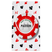 Poker-Chip des Spielers mit Monogramm Weihnachts Kleine Geschenktüte (Vorderseite)