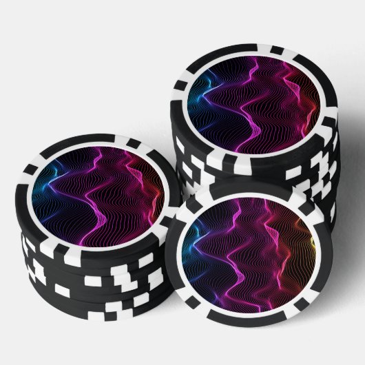 Poker-Chip-Design mit lebendigen Pokerchips (Stapel)
