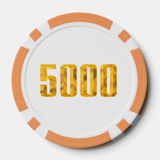 Poker-Chip für den Goldenen Thammer, weiß orange, Pokerchips (Rückseite)