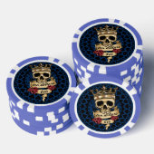 Poker-Chip für Schädel und Rose - $ 10 Pokerchips (Stapel)