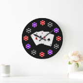 Poker Chip Game room wall clock Große Wanduhr (Zuhause)