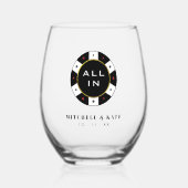 Poker Chip ganz in Gastgeschenk Hochzeit Schwarz Weinglas Ohne Stiel (Vorderseite)