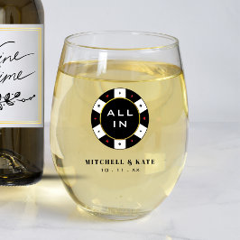 Poker Chip ganz in Gastgeschenk Hochzeit Schwarz Weinglas Ohne Stiel