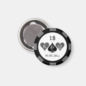 Poker-Chip-Gastgeschenk Hochzeit mit benutzerdefin Magnet (Vorderseite/Rückseite)