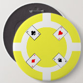 Poker Chip - gelb Button (Vorne & Hinten)