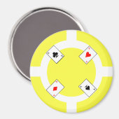 Poker-Chip - Gelb Magnet (Vorderseite/Rückseite)