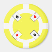 Poker-Chip - Gelb Magnet (Vorne)