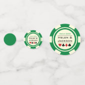 Poker Chip Green Off-White Las Vegas Wedding Konfetti (Vorderseiten)