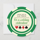 Poker Chip Green und White Las Vegas Wedding Einladung (Vorderseite)