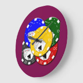 Poker-Chip-Großuhr Große Wanduhr (Winkel)