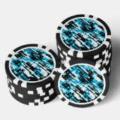 Poker Chip Hot Blue Black abstrakt digitalart G253 (Stapel)