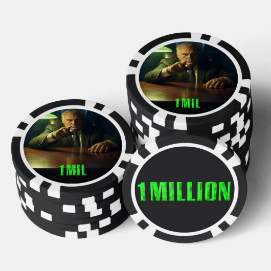 Poker-Chip im Wert von 1 Million Dollar Pokerchips (Stapel)
