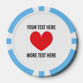 Poker-Chip-Kugelmarkierung mit rotem Herzlogo Pokerchips (Vorderseite)