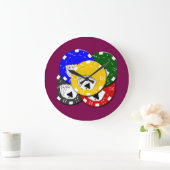Poker Chip  Large Clock Große Wanduhr (Zuhause)