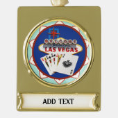 Poker Chip Las Vegas Banner-Ornament Gold (Vorderseite)