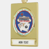 Poker Chip Las Vegas Banner-Ornament Gold (Links)