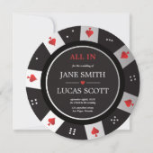 Poker Chip Las Vegas Casino Einladung zur Hochzeit (Vorderseite)
