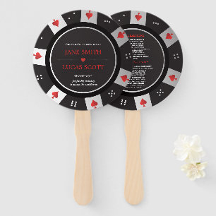 Poker Chip Las Vegas Casino Hochzeitsprogramm Fächer