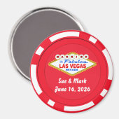 Poker Chip Magnet Married in Las Vegas (Vorderseite/Rückseite)