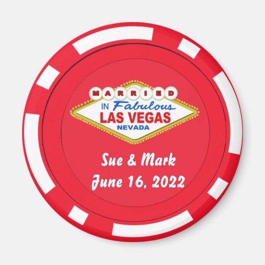 Poker Chip Magnet Verheiratet in Las Vegas 2022 (Vorne)